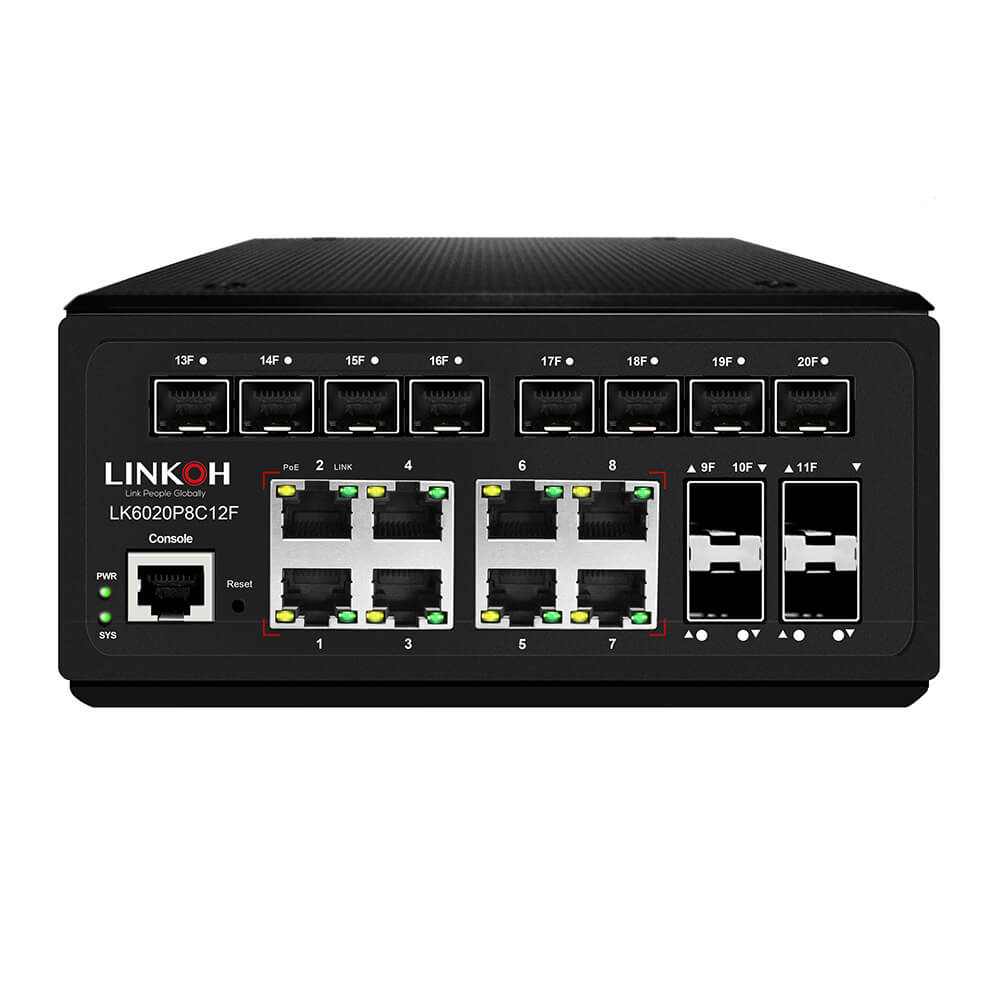 Layer 2+ Gigabit Switch Managed 8-Port PoE + 4-Port Gigabit SFP - LINKOH