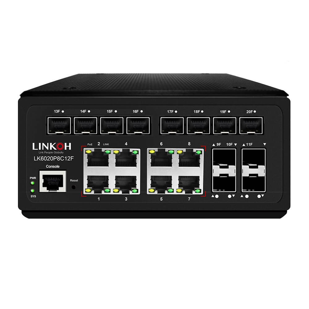 Industrial 8 Ports Remote Cloud Managed PoE Switch with 4 SFP Uplinks