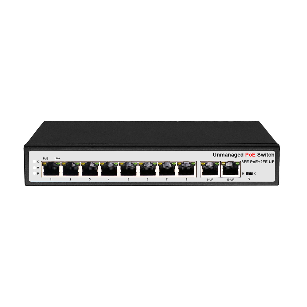 POES-8-7 Passive PoE Switch 100mbps Data Speed with 1 Uplink and 7