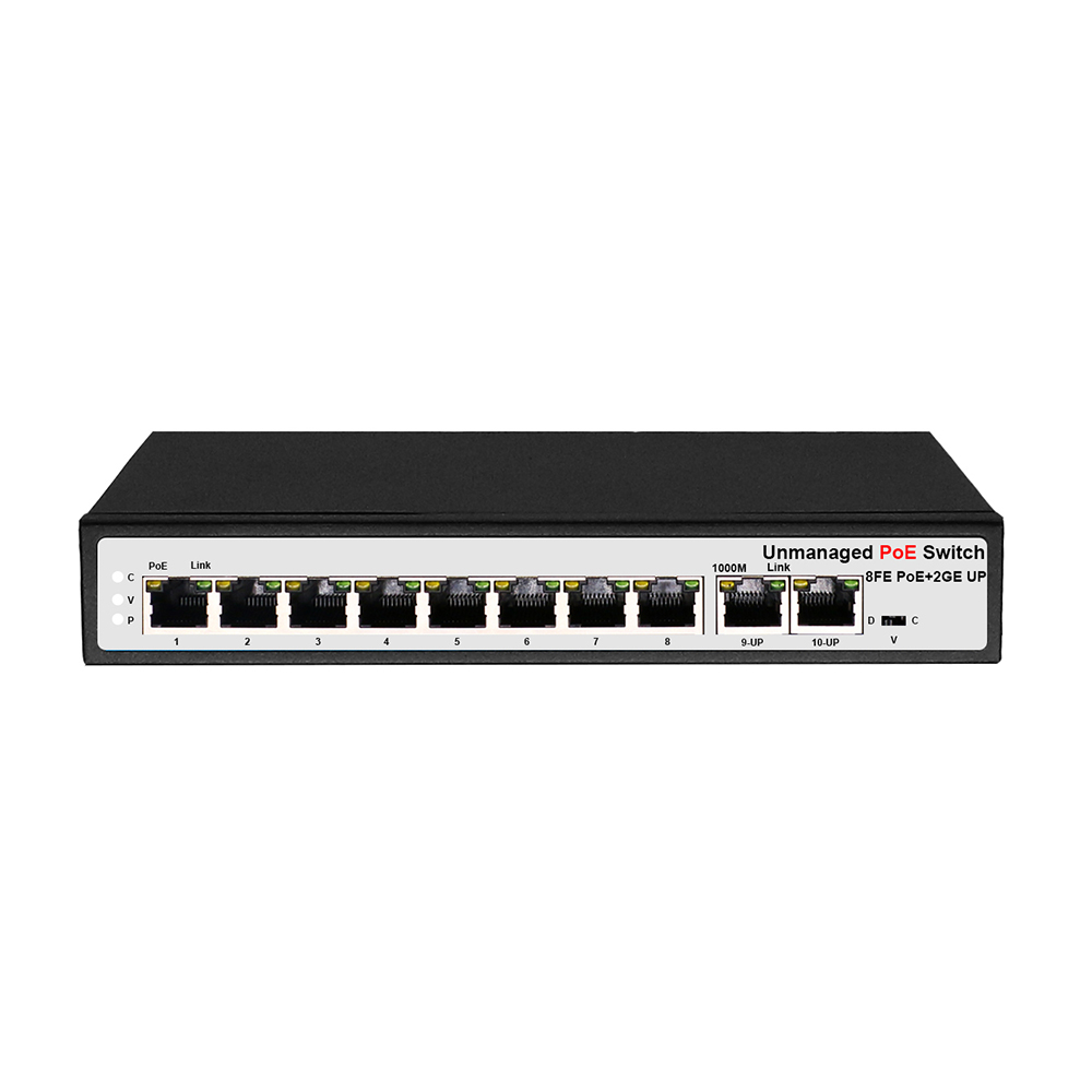 LINKOH Unmanaged Switch PoE with 8 Ports 10/100M and 2GE Uplink - LINKOH