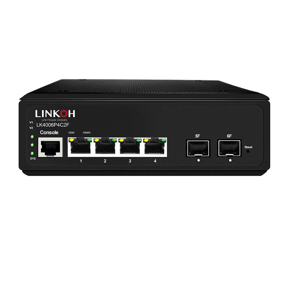 Industrial PoE Switch Unmanaged 2-Port Gigabit UPoE +2-Port Gigabit SFP  optical port - LINKOH