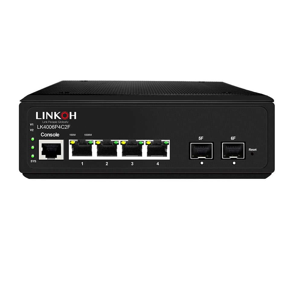 L2+ Industrial Gigabit Managed Switch 4-Port PoE + 2 Gigabit SFP Optical  Ports - LINKOH